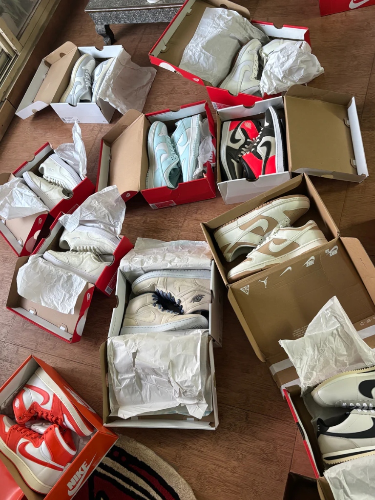 Pile of sneaker boxes